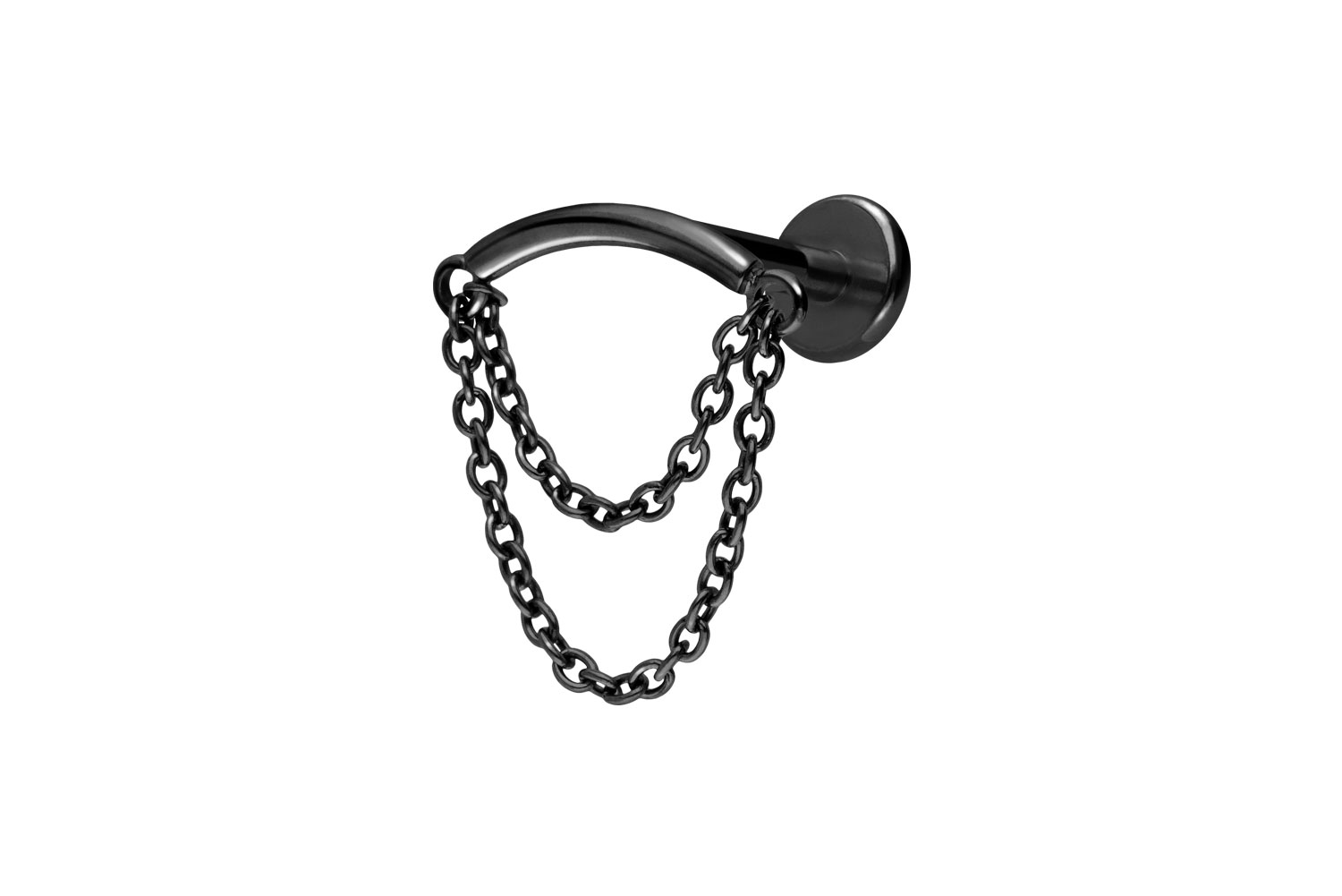 Titan Labret Piercing mit Innengewinde BOGEN + 2 KETTEN